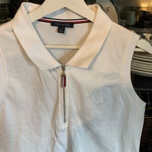 Tommy Hilfiger White Sleeveless Shirt with Zipper
